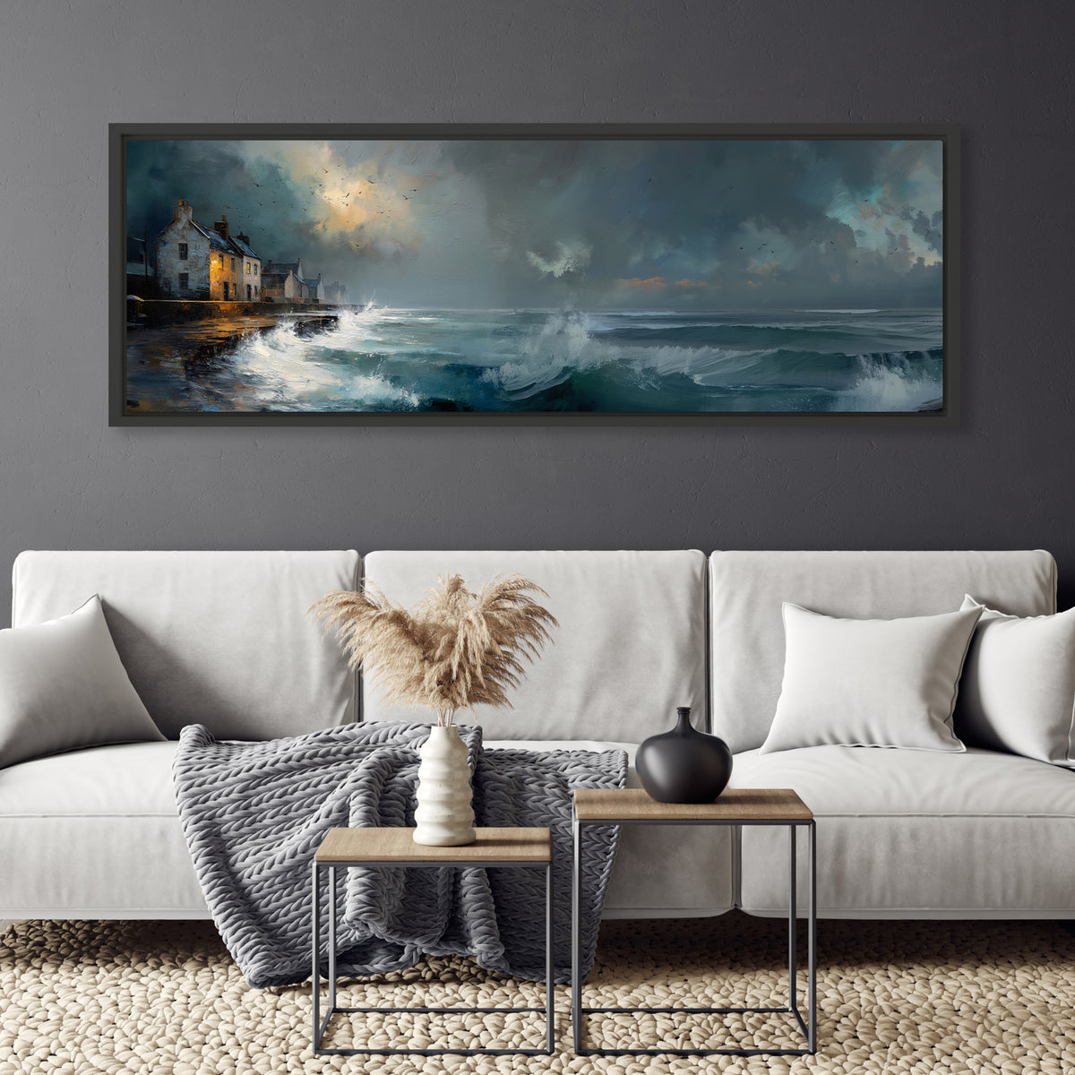 Waves At The Door - Panoramic Canvas Print (60” x 20”)