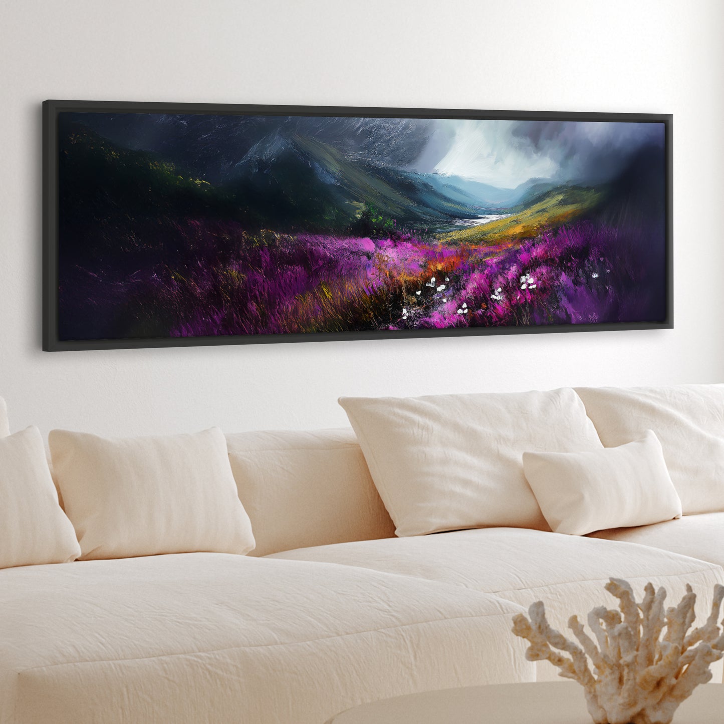 Storm In The Valley - Panoramic Canvas Print (60” x 20”)