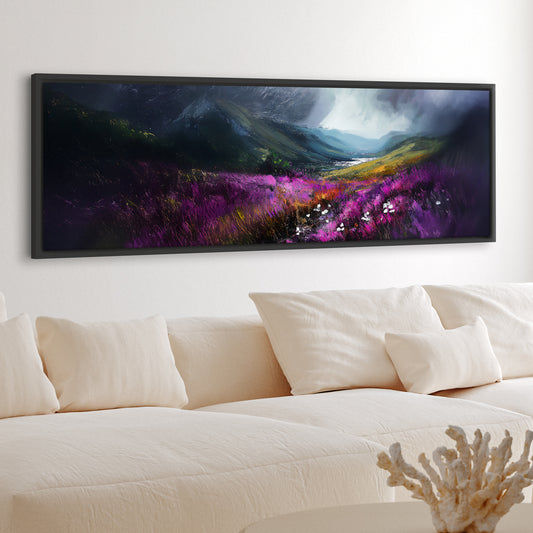 Storm In The Valley - Panoramic Canvas Print (60” x 20”)