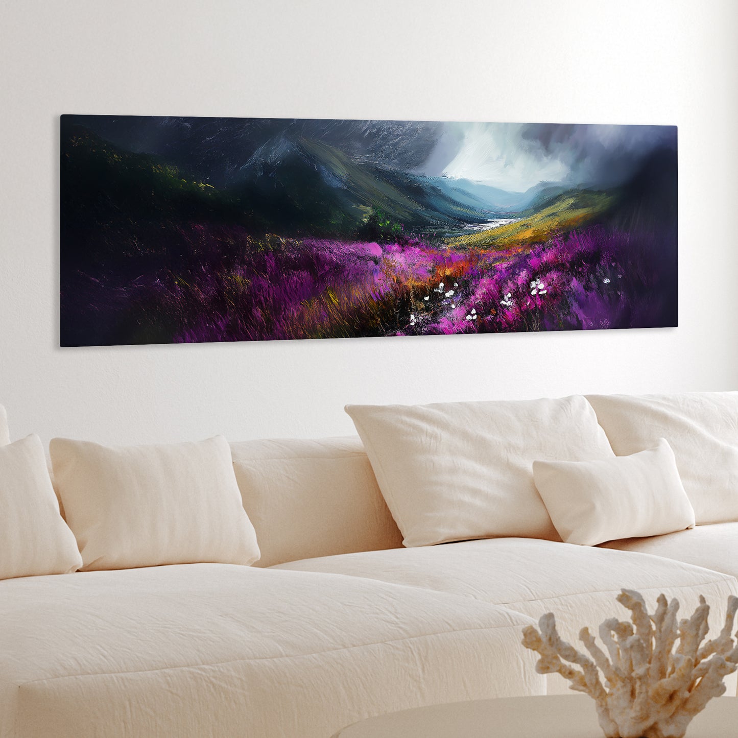 Storm In The Valley - Panoramic Canvas Print (60” x 20”)