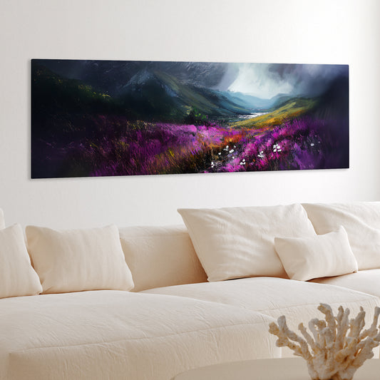 Storm In The Valley - Panoramic Canvas Print (60” x 20”)