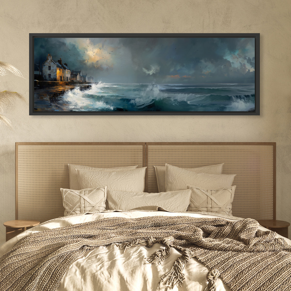 Waves At The Door - Panoramic Canvas Print (60” x 20”)