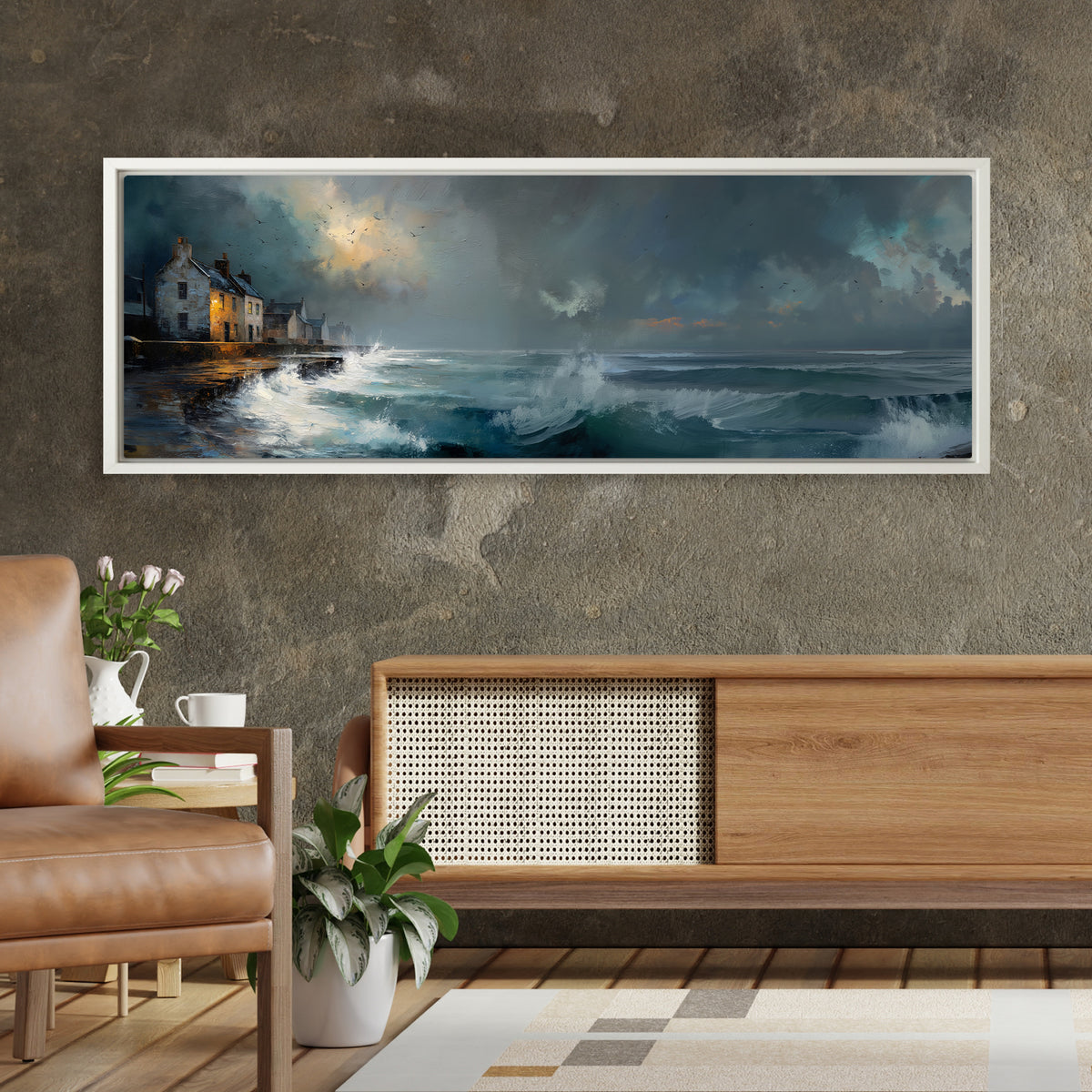 Waves At The Door - Panoramic Canvas Print (60” x 20”)