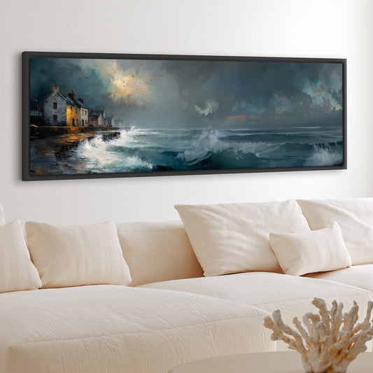 Waves At The Door - Panoramic Canvas Print (60” x 20”)