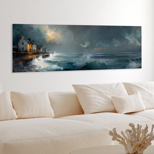 Waves At The Door - Panoramic Canvas Print (60” x 20”)