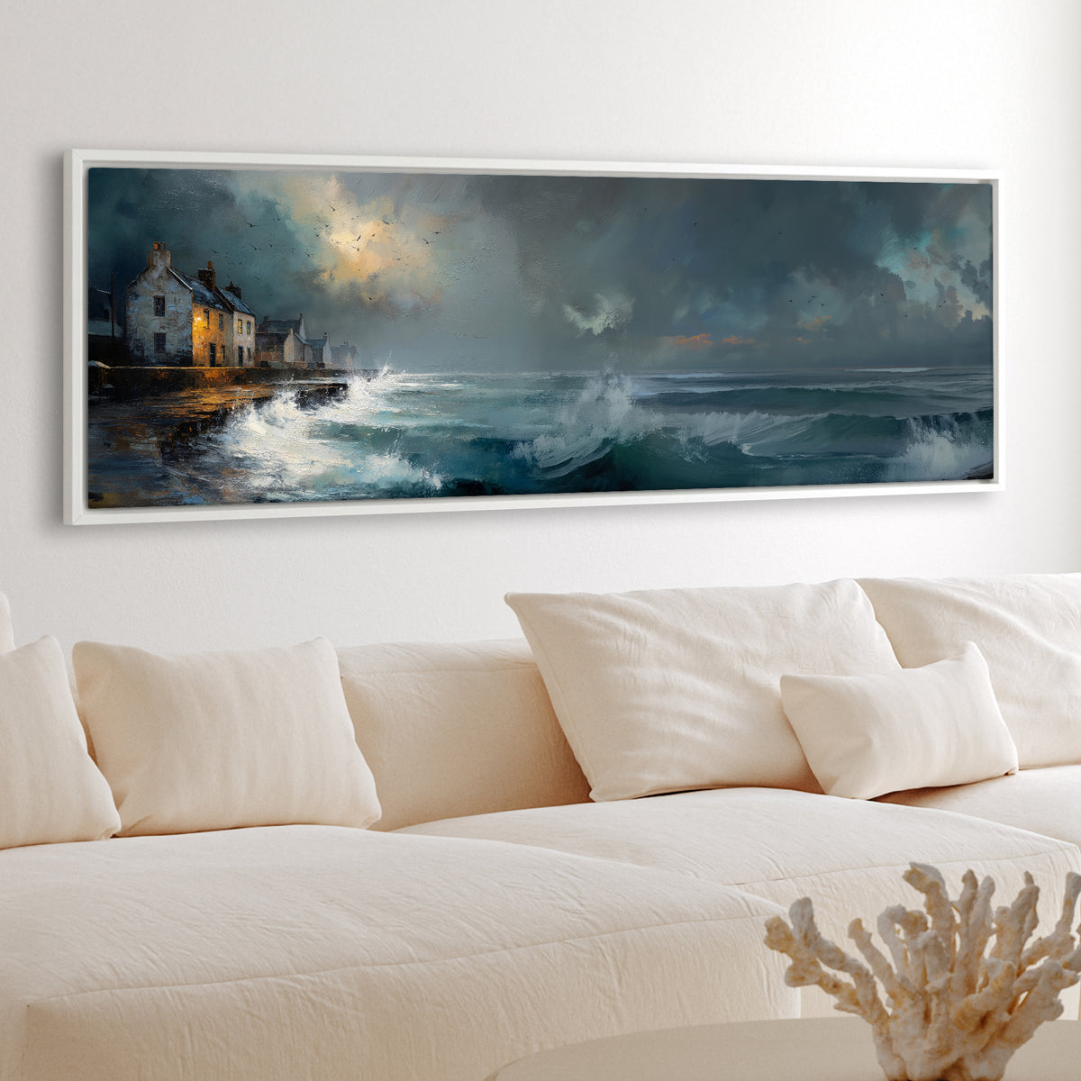 Waves At The Door - Panoramic Canvas Print (60” x 20”)