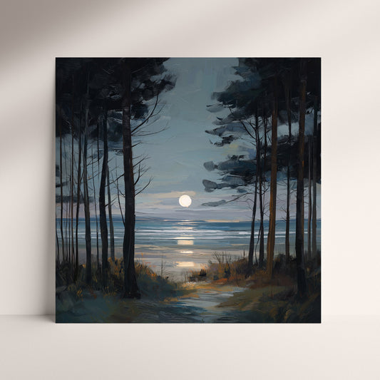 Moon Through The Pines - Fine Art Print